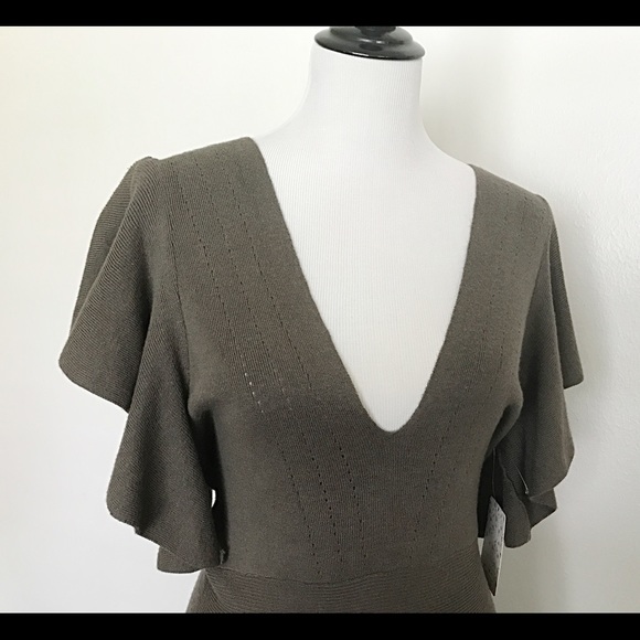 Free People Knit Dress Trendy Drop Front Large NWT - Picture 5 of 8